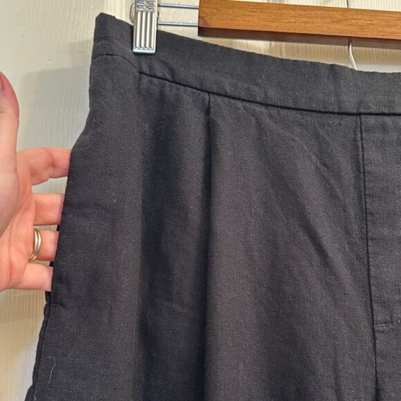 Banana Republic Wide Leg Crop Pants Pull On Linen Size Medium Pockets Lagenlook - Picture 4 of 13